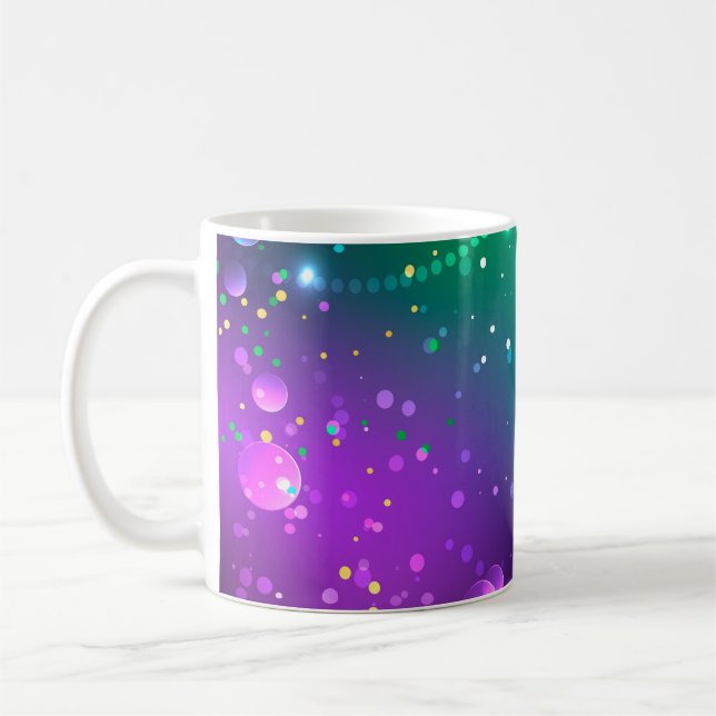 Caneca De Café Mardi Gras Festivo Purple Background (Esquerda)