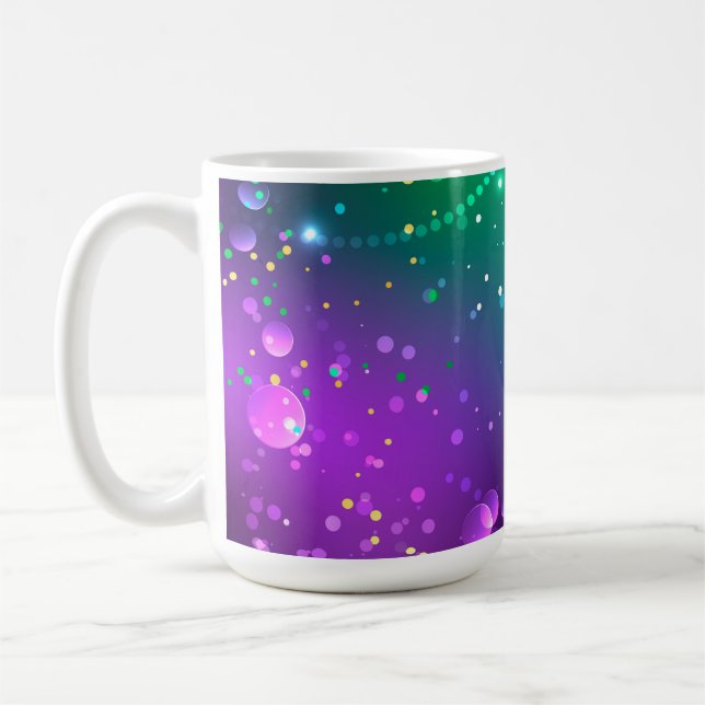 Caneca De Café Mardi Gras Festivo Purple Background (Esquerda)