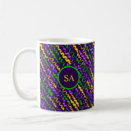 Caneca De Café Mardi Gras Green Ouro Roxos