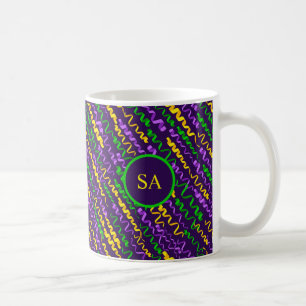 Caneca De Café Mardi Gras Green Ouro Roxos