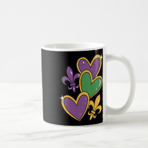 Caneca De Café Mardi Gras Hearts Women Raparigas Toddler