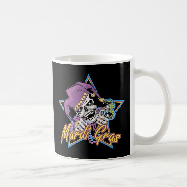 Caneca De Café Mardi Gras Jester Skull (Direita)