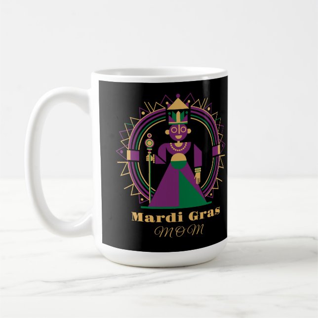 Caneca De Café Mardi Gras Mom 2026 Queen (Esquerda)
