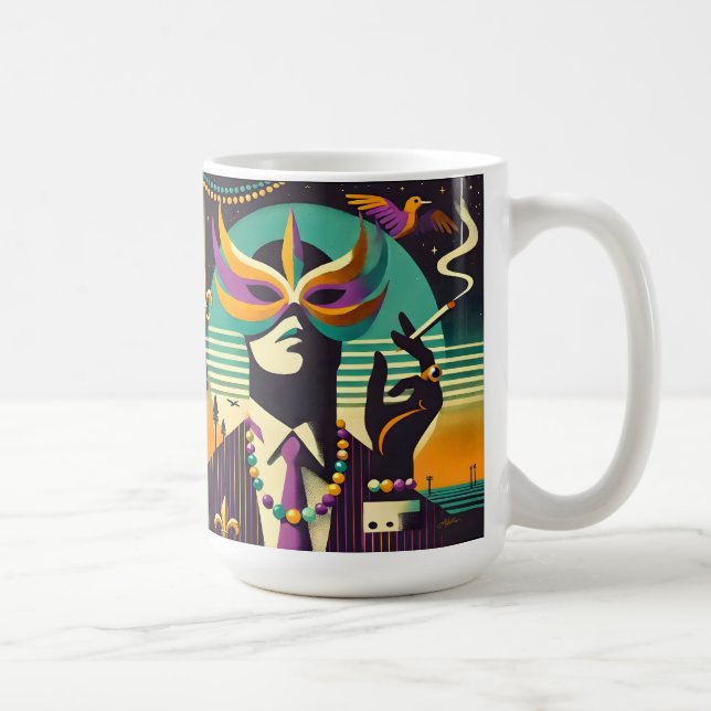 Caneca De Café Mardi Gras O Homem Fumante (Direita)