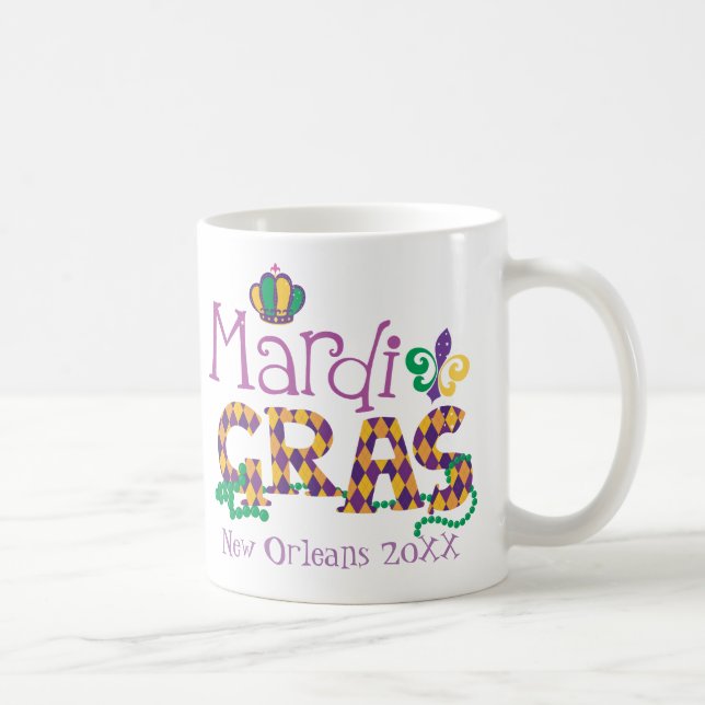 Caneca De Café Mardi Gras Personalizado (Direita)