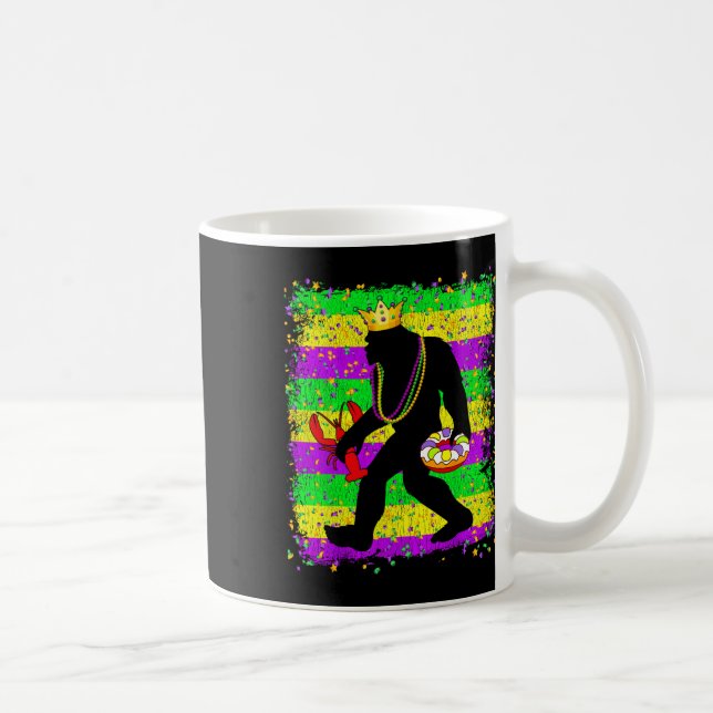 Caneca De Café Mardi Gras Sasquatch Funny Men Carniv (Direita)