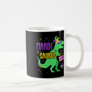 Caneca De Café Mardi Gras Saurus Dinosaur T-rex com Jester Joker