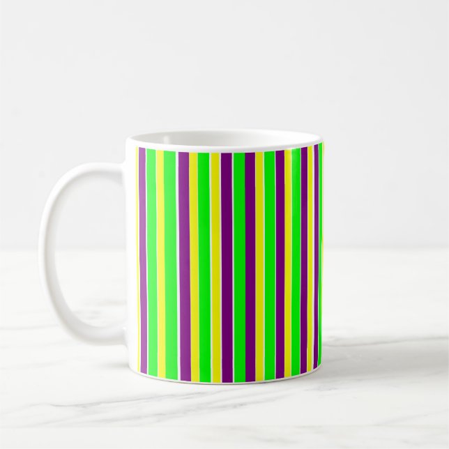 Caneca De Café Mardi Gras Stripes (Esquerda)