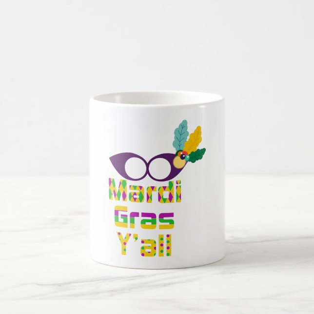 Caneca de Café Mardi Gras Y'All (Centro)