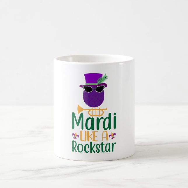 Caneca de Café Mardi Like A Rockstar Tipografia (Centro)