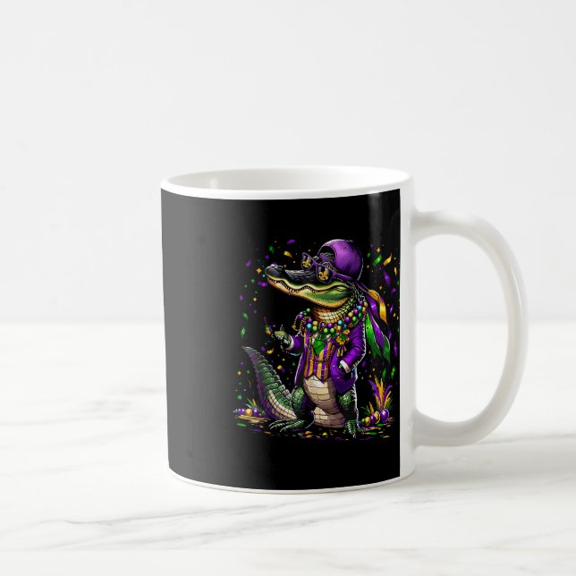 Caneca De Café Mardigator Mardi Gras Alligator Costume Men (Direita)