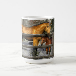 Caneca De Café Mare and Foal in Winter Mug