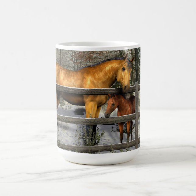 Caneca De Café Mare and Foal in Winter Mug (Centro)