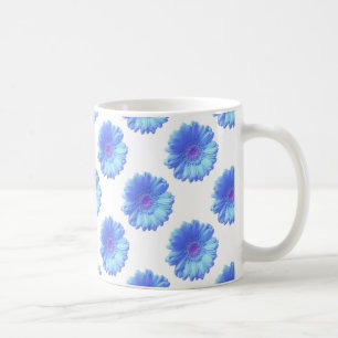 Caneca De Café Margarida azul do gerbera
