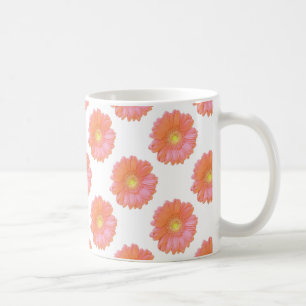 Caneca De Café Margarida de gerbera laranja