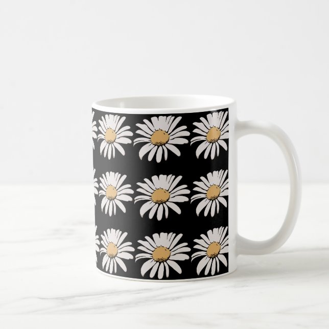 Caneca De Café Margarida (Flor) - Lâmpada Branca Clássica Branca  (Direita)
