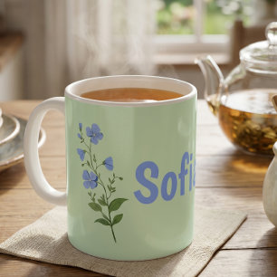 Caneca De Café Margarida floral moderna personalizada bonita eleg