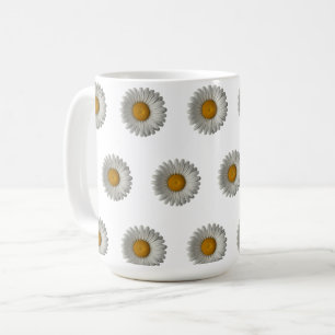 Caneca De Café Margarida Realista no Design de Fundo Negro