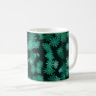 Caneca De Café Margaridas Azul-Celeste