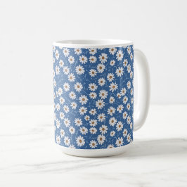 Caneca De Café Margaridas do Sonho Índigo