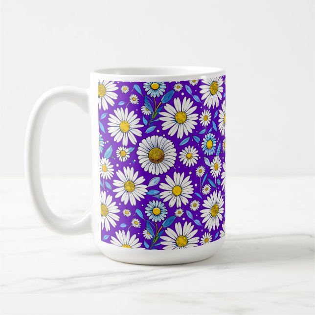 Caneca De Café Margaridas e Folhas (Esquerda)