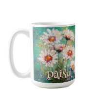 Margaridas Floral Impressionista Azul-Piscina Pers