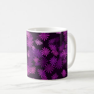 Caneca De Café Margaridas Rosa e Roxa