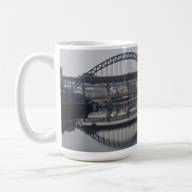 Caneca De Café Margem do Newcastle & a Ponte Tyne (Esquerda)