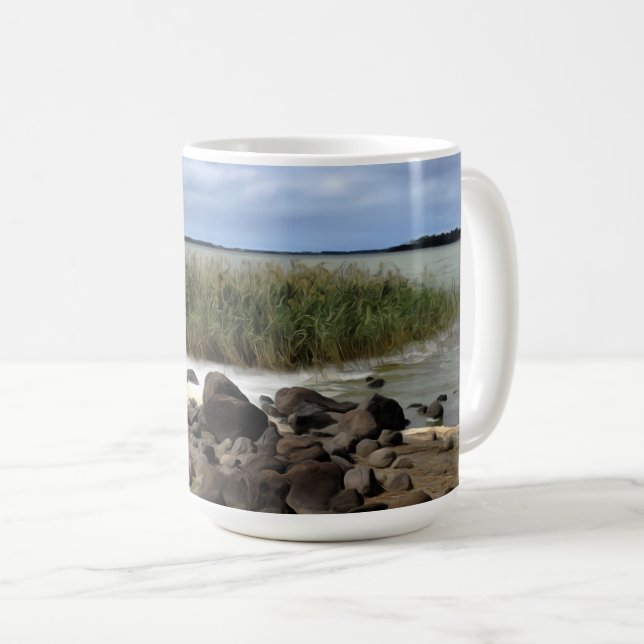 Caneca De Café Margens Tranquilas do Lago Bolac (Frente Esquerda)