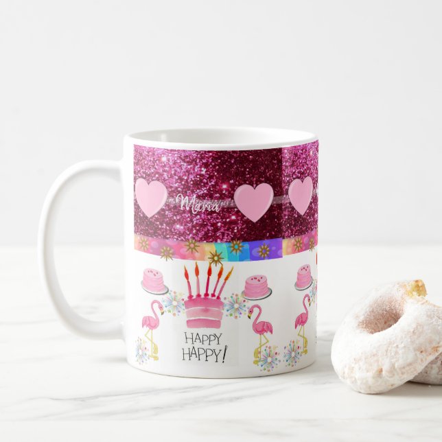 Caneca De Café Maria Mug Happy Birthday Mug (Com Donut)