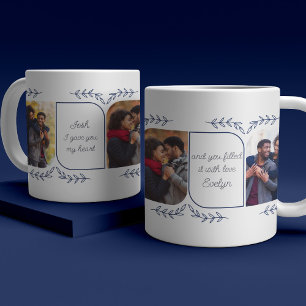 Caneca De Café Marido 3 Foto Vertical Palavras de Amor Botânico