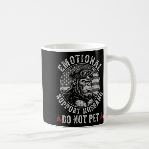 Caneca De Café Marido de Apoio Emocional Não Acaricie Macaco Engr