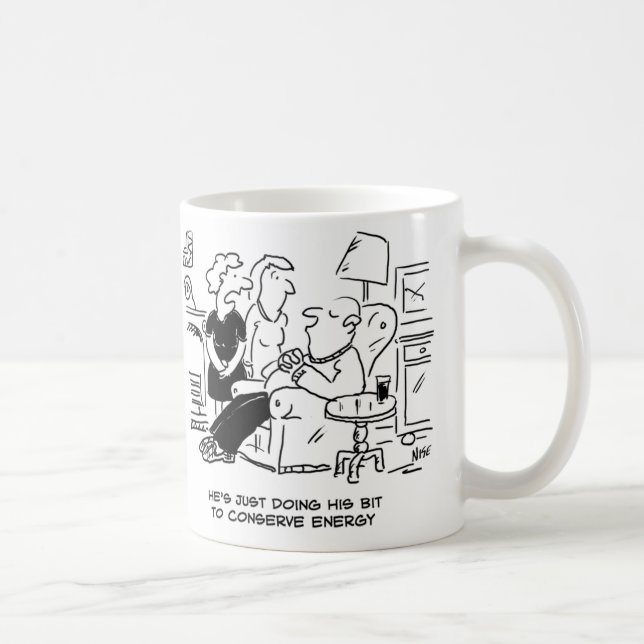 Caneca De Café Marido dorme para economizar energia (Direita)