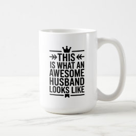 Caneca De Café Marido Incrível Tipografia Minimalista