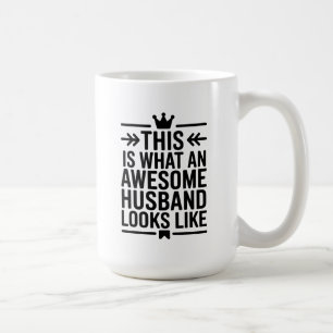 Caneca De Café Marido Incrível Tipografia Minimalista