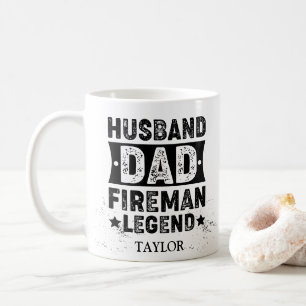 Caneca De Café Marido Pai Bombeiro Lenda 