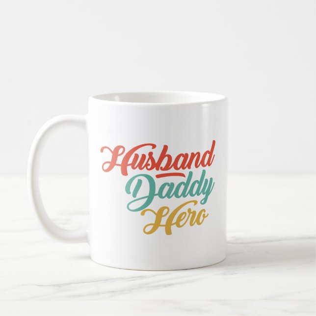 Caneca De Café Marido, Papai, Herói (Esquerda)