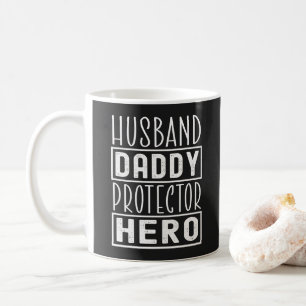 Caneca De Café Marido Papai Protetor Herói Veterano Pai 