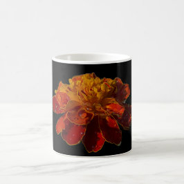 Caneca De Café Marigold flor com gotas de água