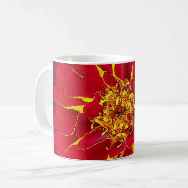 Caneca De Café marigold vermelho vivo (Frente Esquerda)