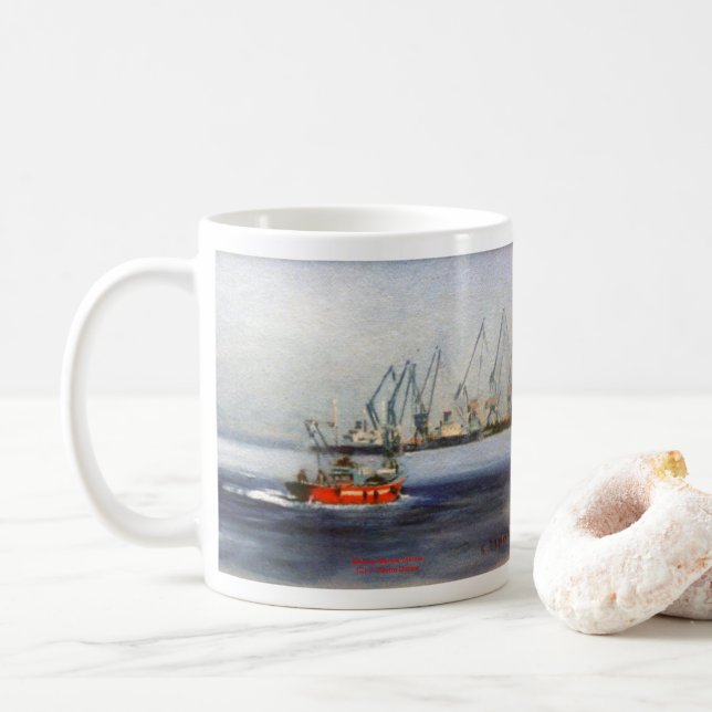 Caneca De Café Marina/Mariña/Seascape (Com Donut)