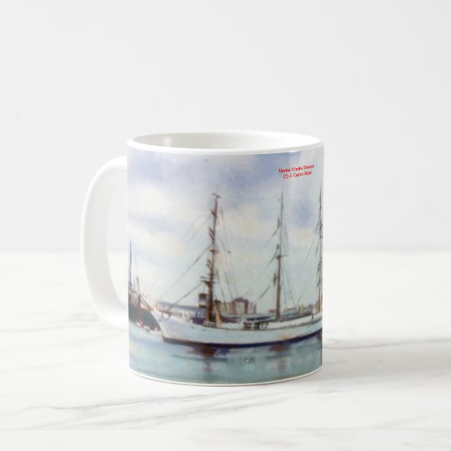 Caneca De Café Marina/Mariña/Seascape (Frente Esquerda)