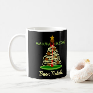 Caneca De Café Marinara Christmas Buon Natale Spaghetti Tree