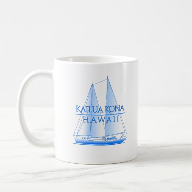 Caneca De Café Marinheiro à vela costeira de Kailua Kona (Esquerda)