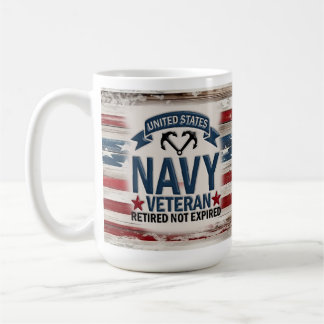 Caneca De Café Marinho aposentado Veterano EUA Flag Mug Gift