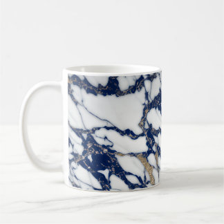 Caneca De Café Marinho-azul-Agata--branco-mármore