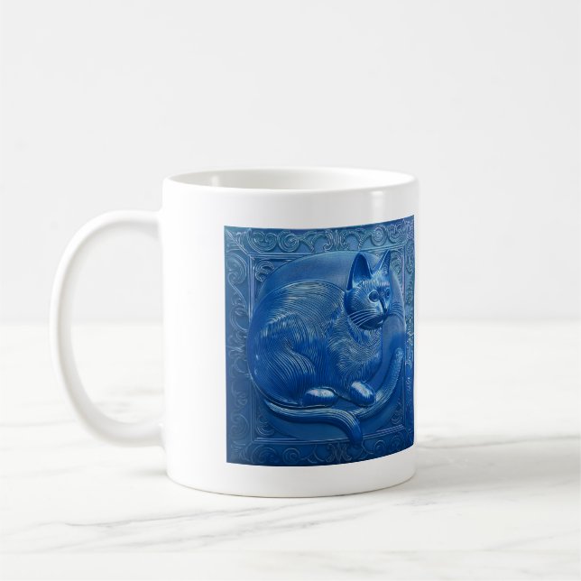 Caneca De Café Marinho azul de Arte Personalizada Nouveau Na moda (Esquerda)