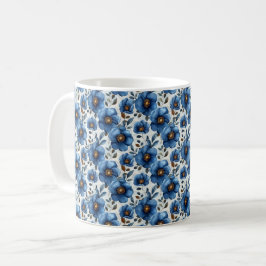 Caneca De Café Marinho Azul, Vertro, Cuja Vintagem Elegante Chic