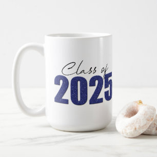 Caneca De Café Marinho Blue Glitter Classe de 2025