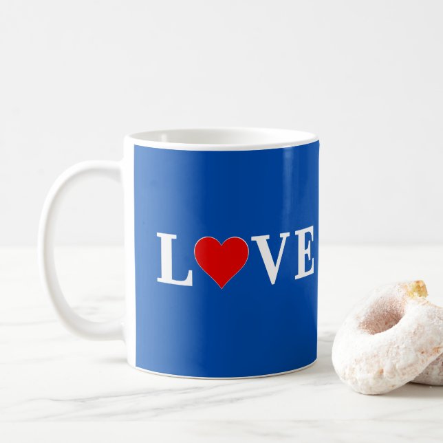 Caneca De Café Marinho Blue LOVE (Com Donut)